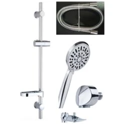 OakBrook Chrome Plastic 3 Settings Showerhead With Slide Bar 1.8 Gpm