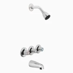 OakBrook Essentials 3-Handle Polished Chrome Tub And Shower Faucet
