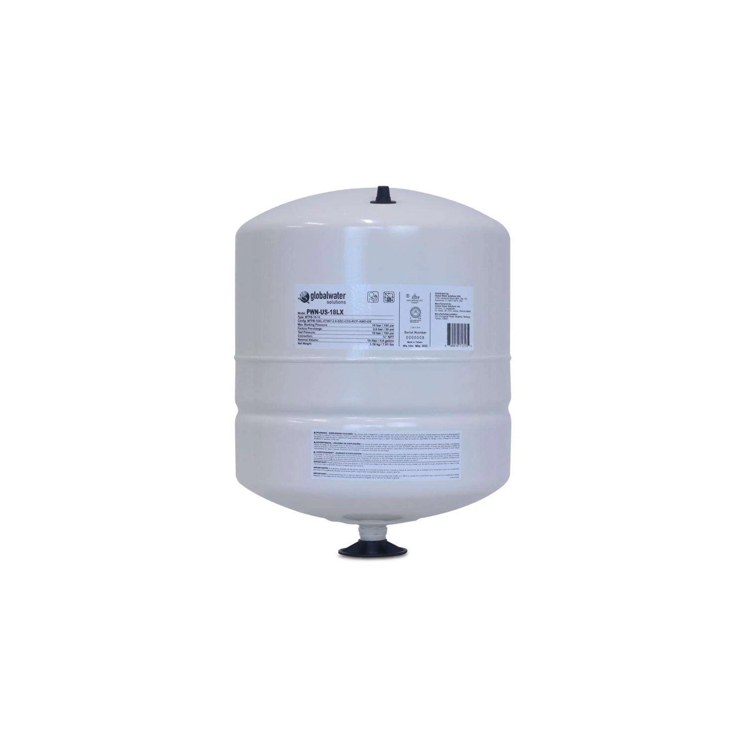 Global Water Solutions PressureWave 4.8 Gal Inline Pressure Tank 6 Global Water Solutions PressureWave 4.8 Gal Inline Pressure Tank - Image 6