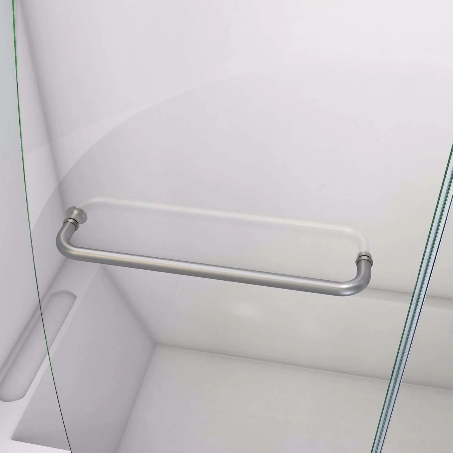 DreamLine Aqua 58 In. H X 56-60 In. W Brushed Nickel Frameless Tub Door 3 DreamLine Aqua 58 In. H X 56-60 In. W Brushed Nickel Frameless Tub Door - Image 3