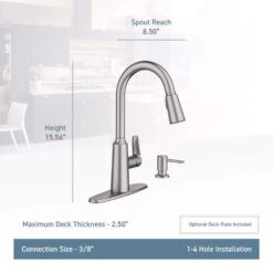 Moen Edwyn One Handle Matte Black Pull-Down Kitchen Faucet -ACE Shop 0a215327 f2d8 40f1 ae01 3410803f6308