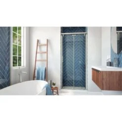 DreamLine Butterfly-S 74 In. H X 35-1/2 In. W Brushed Nickel Clear Semi-Frameless Shower Door -ACE Shop 0b2be666 658f 4157 9828 46236b94126a