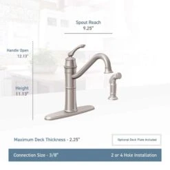 Moen Wetherly One Handle Bronze Kitchen Faucet Side Sprayer Included -ACE Shop 0d0da98e da44 472f b8f4 61e249274623