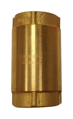 Campbell 1 In. D X 1 In. D Yellow Brass Spring Loaded Check Valve