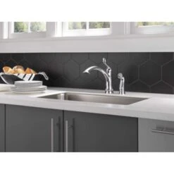 Delta Linden One Handle Chrome Kitchen Faucet Side Sprayer Included -ACE Shop 0f1e29de 5177 4bd2 afa2 0124aab0d79a