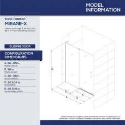 DreamLine Mirage-X 58 In. H X 56-60 In. W Chrome Frameless Tub Door 15 DreamLine Mirage-X 58 In. H X 56-60 In. W Chrome Frameless Tub Door -ACE Shop 180923c1 264b 43ff 92e9 ec5387a387e6