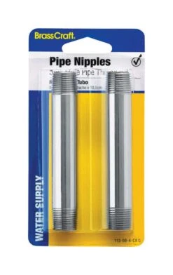 BrassCraft 3/8 In. MIP Pc X 3/8 In. D MIP Brass Pipe Nipple 4 In. L