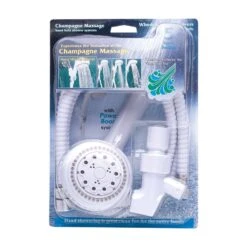 Whedon Champagne Massage White Plastic 5 Settings Handheld Showerhead 2.5 Gpm