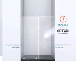 DreamLine Mirage-X 72 In. H X 56-60 In. W Brushed Nickel Frameless Shower Door -ACE Shop 28025633 eaf0 41ca 8a0c 596e02548cdd