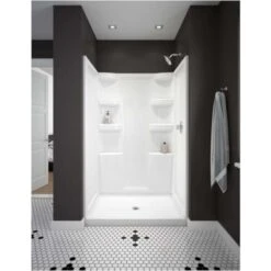 Delta Hycroft 4.5 In. H X 34 In. W X 48 In. L White Shower Base -ACE Shop 2823acf2 cb6b 45fc 83ba 018df1655c1a