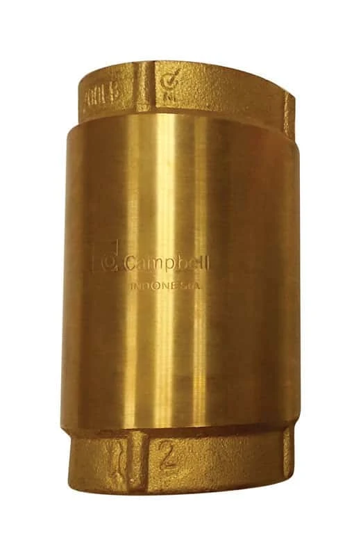 Campbell 2 In. D X 2 In. D Yellow Brass Spring Loaded Check Valve 1 Campbell 2 In. D X 2 In. D Yellow Brass Spring Loaded Check Valve