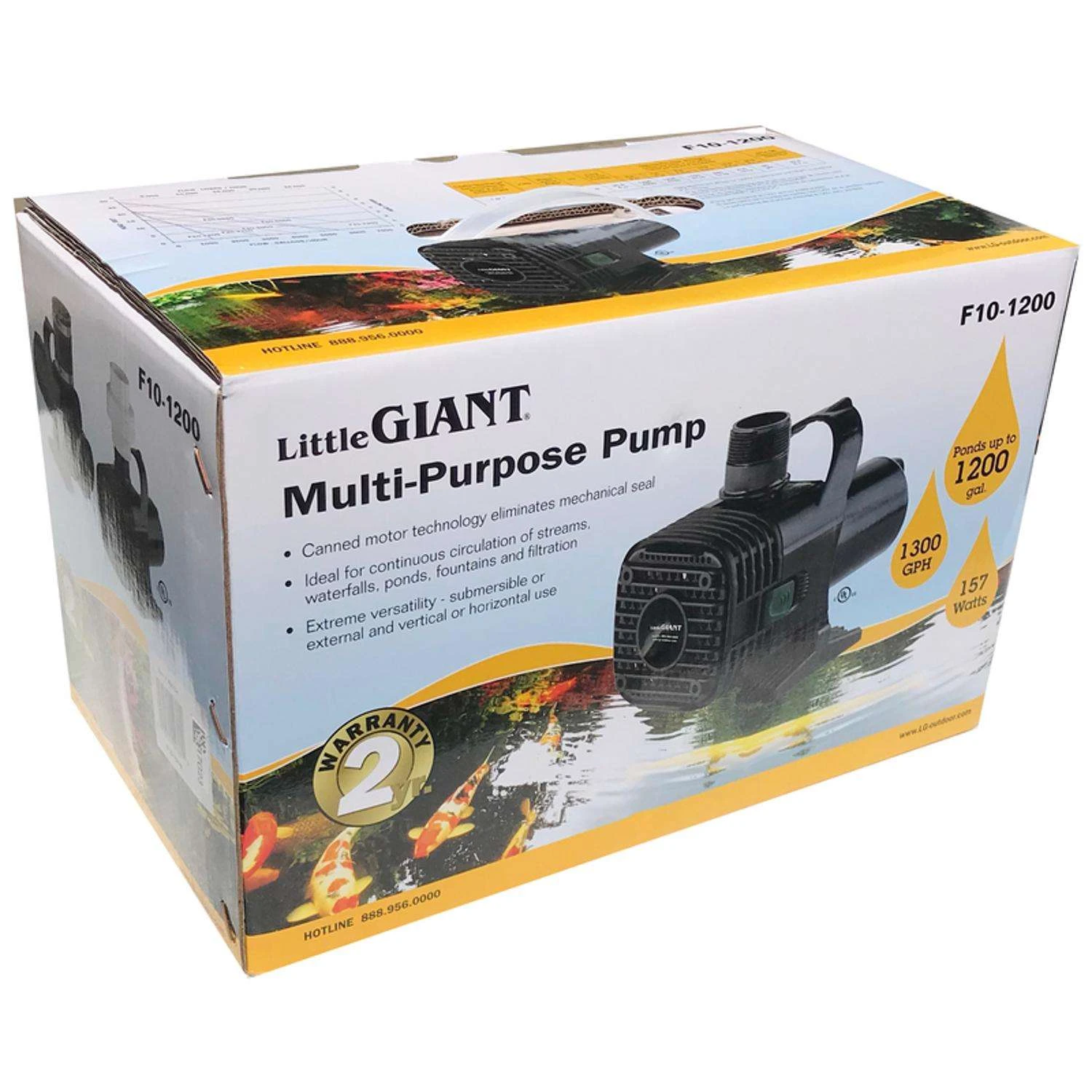 Little Giant F Series 1/6 HP 1300 Gph Thermoplastic Switchless Switch AC Wet Rotor Pump 4 Little Giant F Series 1/6 HP 1300 Gph Thermoplastic Switchless Switch AC Wet Rotor Pump - Image 4