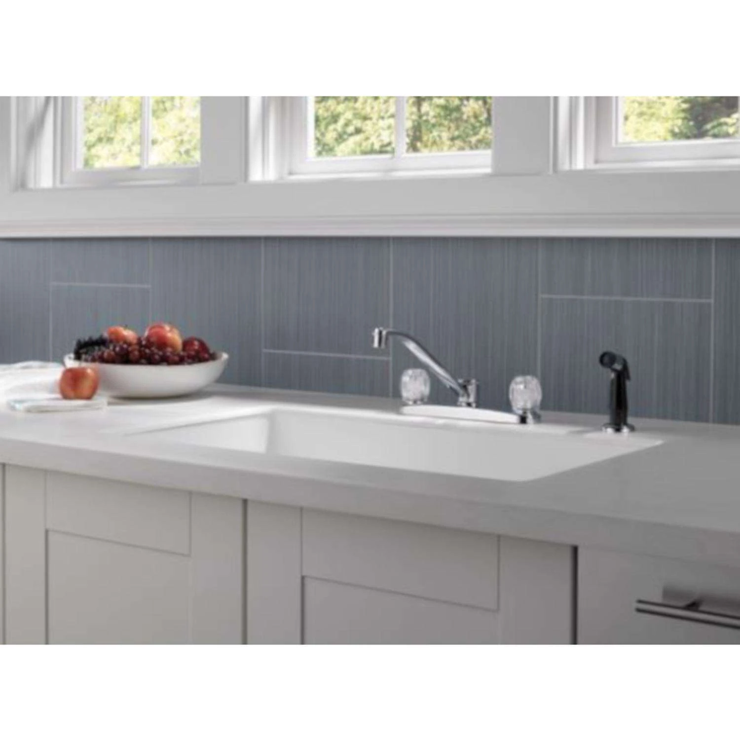 Peerless Two Handle Chrome Kitchen Faucet Side Sprayer Included 5 Peerless Two Handle Chrome Kitchen Faucet Side Sprayer Included - Image 5