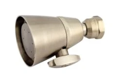 Whedon Flow Pro Brushed Nickel Brass Adjustable Settings Showerhead 2.5 Gpm