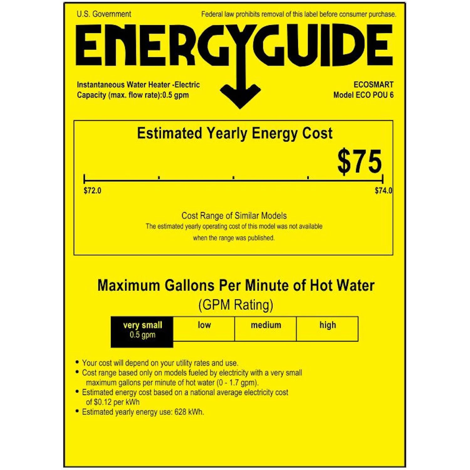 EcoSmart 6500 W Tankless Electric Water Heater 5 EcoSmart 6500 W Tankless Electric Water Heater - Image 5