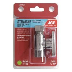 Ace FIP Compression Brass Straight Stop Valve