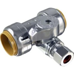 SharkBite 3/4 In. Compression X 3/4 In. Compression Brass Tee Stop
