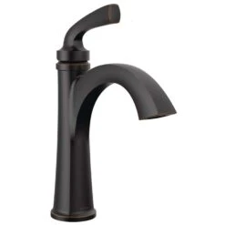 Delta Geist Oil Rubbed Bronze Single-Handle Bathroom Sink Faucet 4 In.