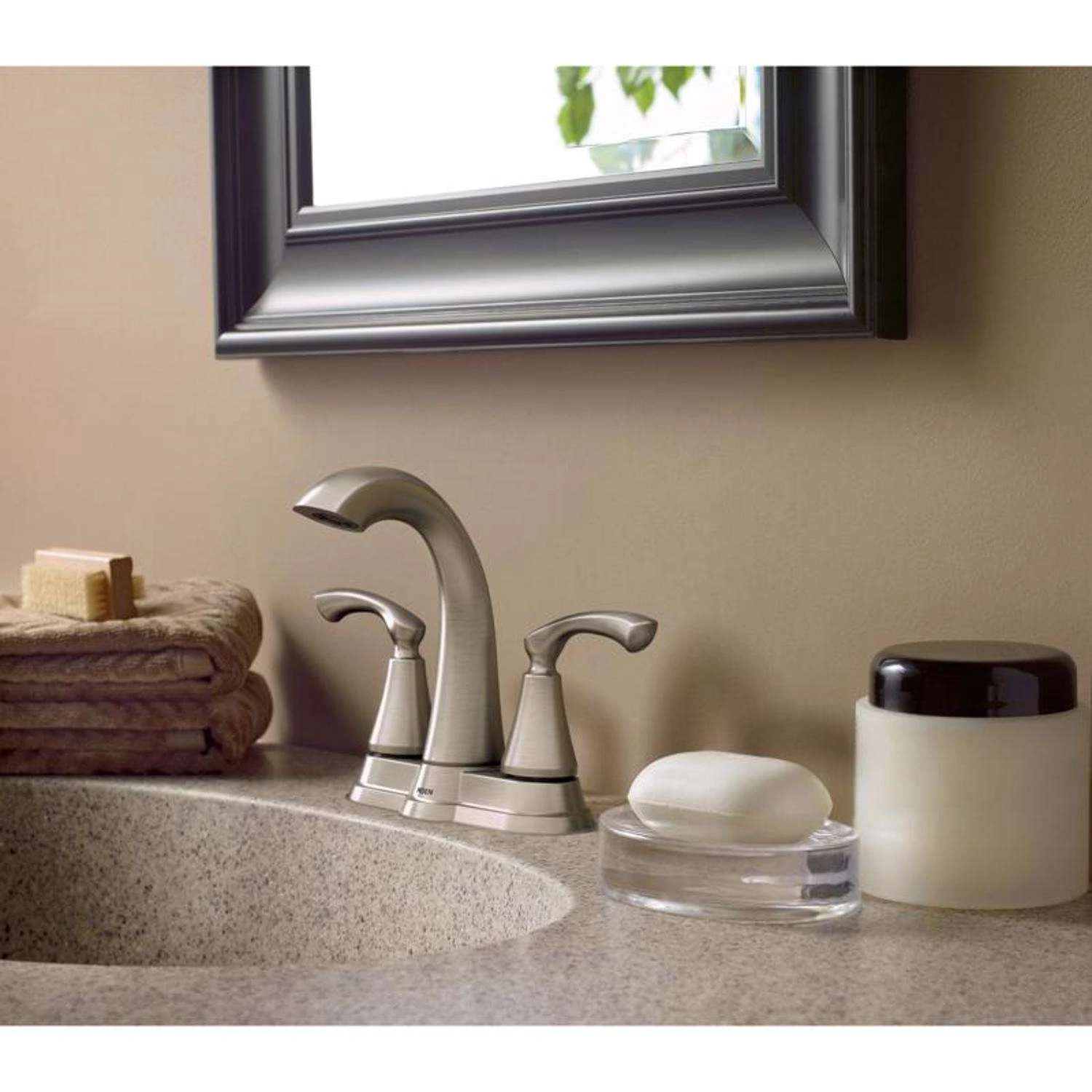 Moen Tiffin Brushed Nickel Bathroom Faucet 4 In. 7 Moen Tiffin Brushed Nickel Bathroom Faucet 4 In. - Image 7