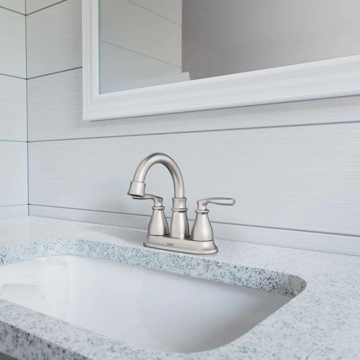 Moen Hilliard Brushed Nickel Bathroom Faucet 4 In. 4 Moen Hilliard Brushed Nickel Bathroom Faucet 4 In. - Image 4