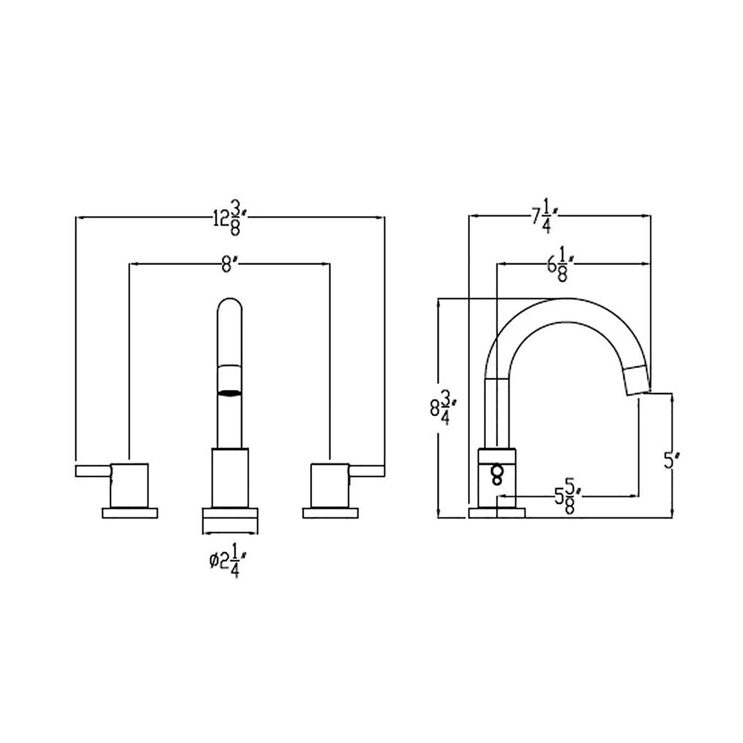 Huntington Brass Euro Chrome Widespread Bathroom Sink Faucet 8 In. 2 Huntington Brass Euro Chrome Widespread Bathroom Sink Faucet 8 In. - Image 2
