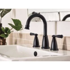 Moen Banbury Matte Black Widespread Bathroom Sink Faucet 8 - 16 In. -ACE Shop 40575ecf 8140 4f51 9b6d f22032792bd4