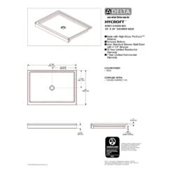 Delta Hycroft 4.5 In. H X 34 In. W X 48 In. L White Shower Base -ACE Shop 40c4c79b 831f 4af2 96aa e03195f4fc42