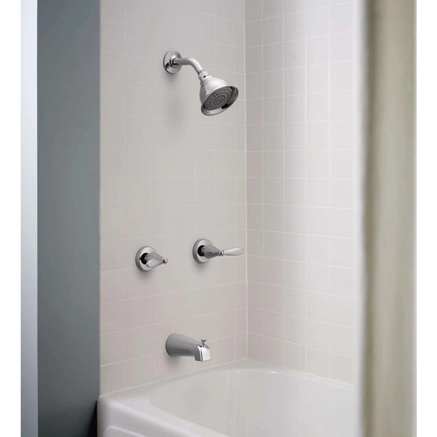 Moen Adler 2-Handle Chrome Tub And Shower Faucet 2 Moen Adler 2-Handle Chrome Tub And Shower Faucet - Image 2
