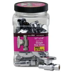 Apollo® Apollo 1/2 In. PEX Barb In To X 3/8 In. Compression Brass Straight Stop Valve