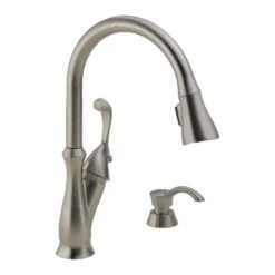 Delta Arabella One Handle Stainless Steel Pull-Down Kitchen Faucet Side Sprayer Included