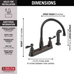 Delta Windemere Two Handle Oil Rubbed Bronze Kitchen Faucet Side Sprayer Included -ACE Shop 4de6b58c a353 481a ab11 e498bce79b76