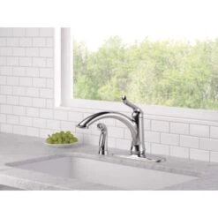 Delta Linden One Handle Chrome Kitchen Faucet Side Sprayer Included -ACE Shop 4f12ab35 2de0 48bc a65a 831a9a53e210