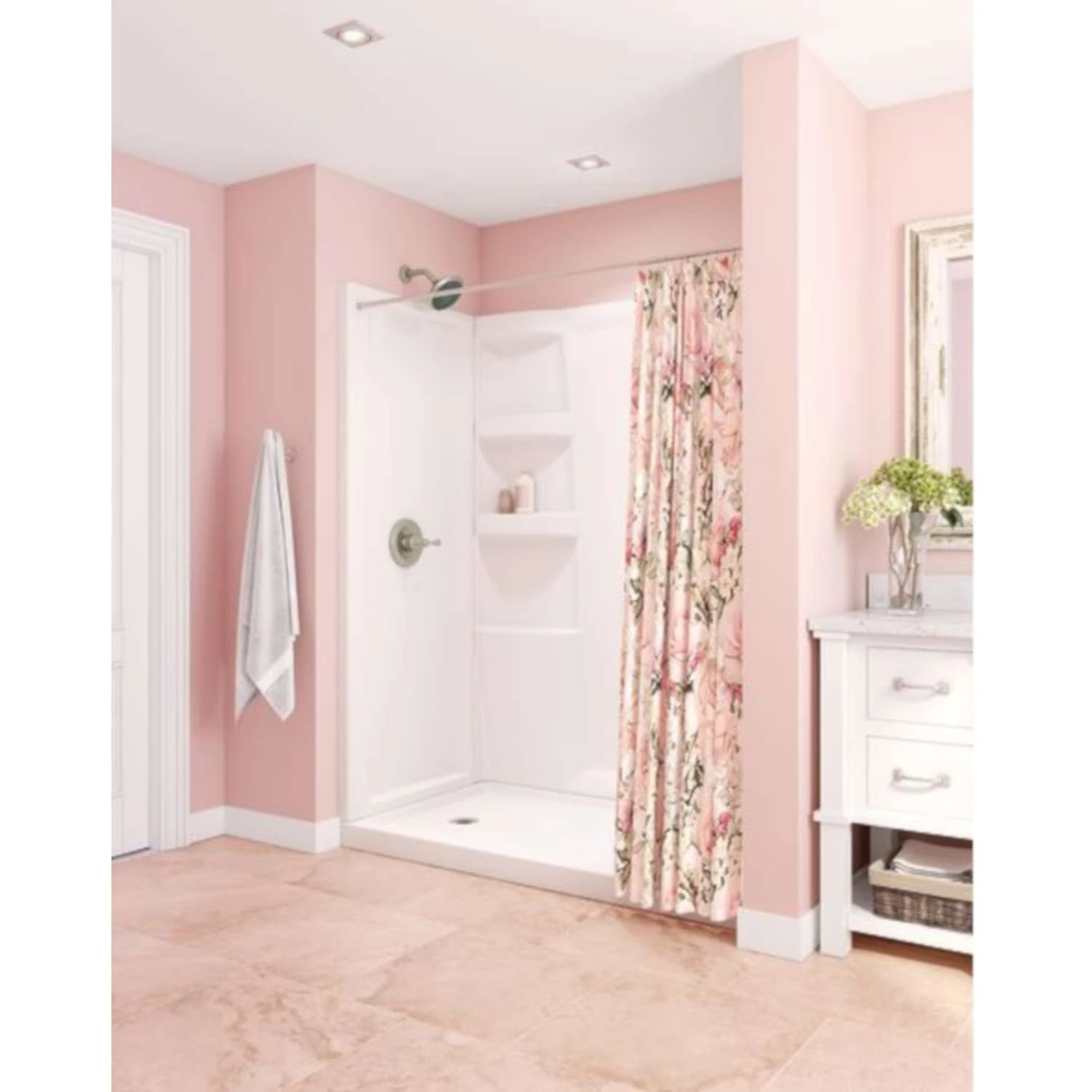 Delta Hycroft 4.5 In. H X 32 In. W X 60 In. L White Shower Base 4 Delta Hycroft 4.5 In. H X 32 In. W X 60 In. L White Shower Base - Image 4