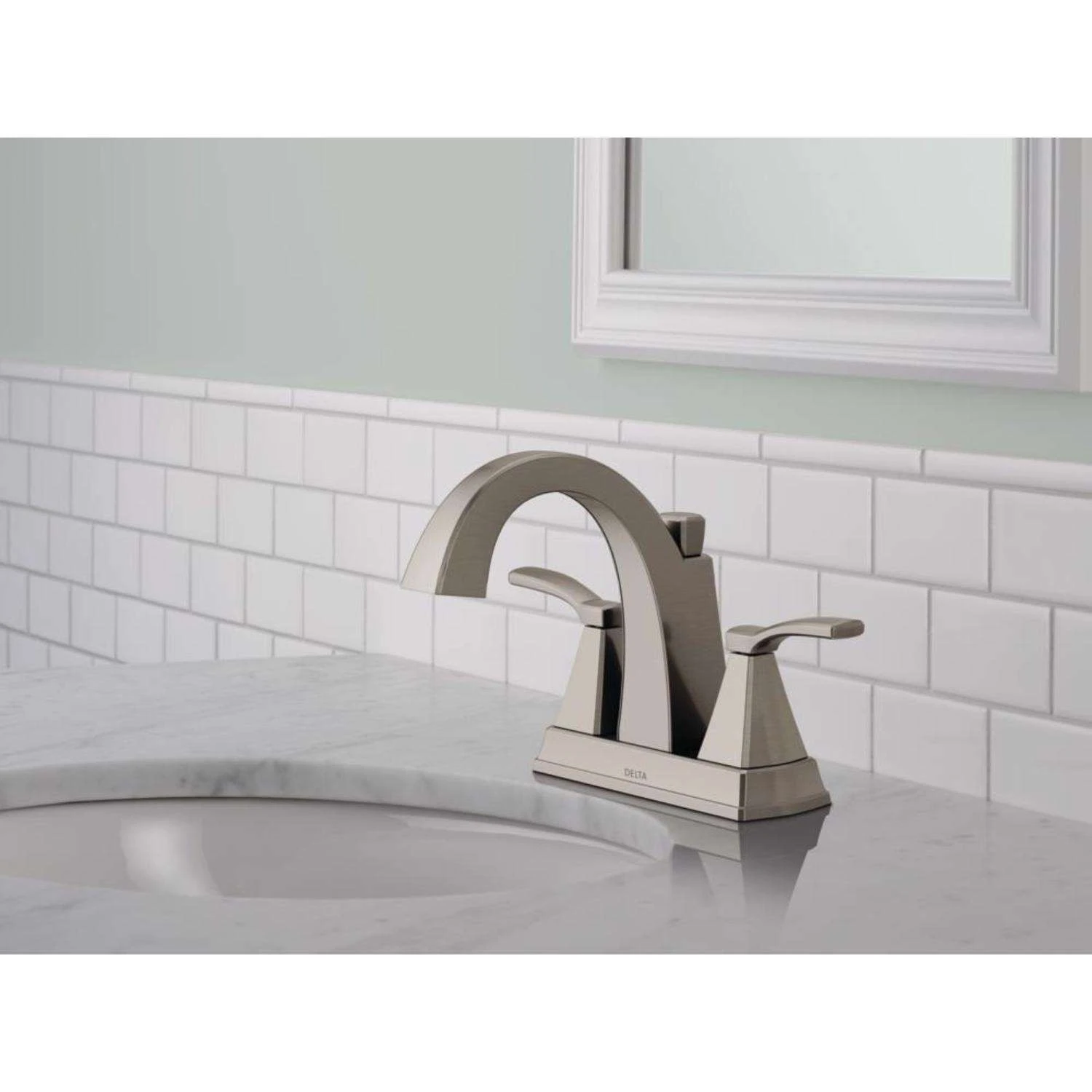 Delta Stainless Steel Pop-up Bathroom Sink Faucet 4 In. 3 Delta Stainless Steel Pop-up Bathroom Sink Faucet 4 In. - Image 3