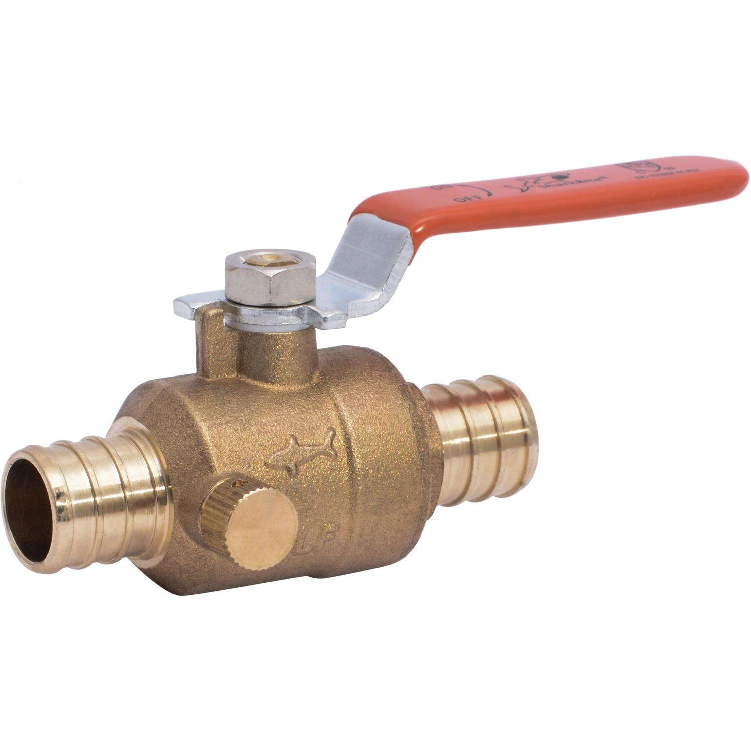 SharkBite 3/4 In. Brass Crimp Ball Valve With Drain Full Port 2 SharkBite 3/4 In. Brass Crimp Ball Valve With Drain Full Port - Image 2