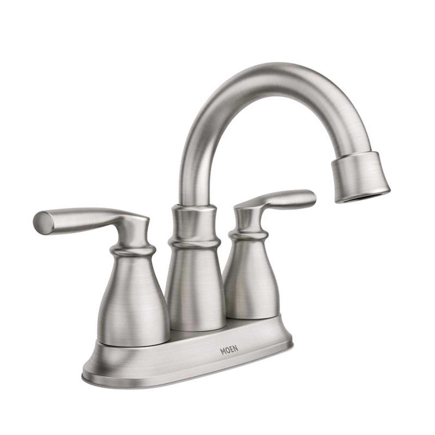Moen Hilliard Brushed Nickel Bathroom Faucet 4 In. 1 Moen Hilliard Brushed Nickel Bathroom Faucet 4 In.