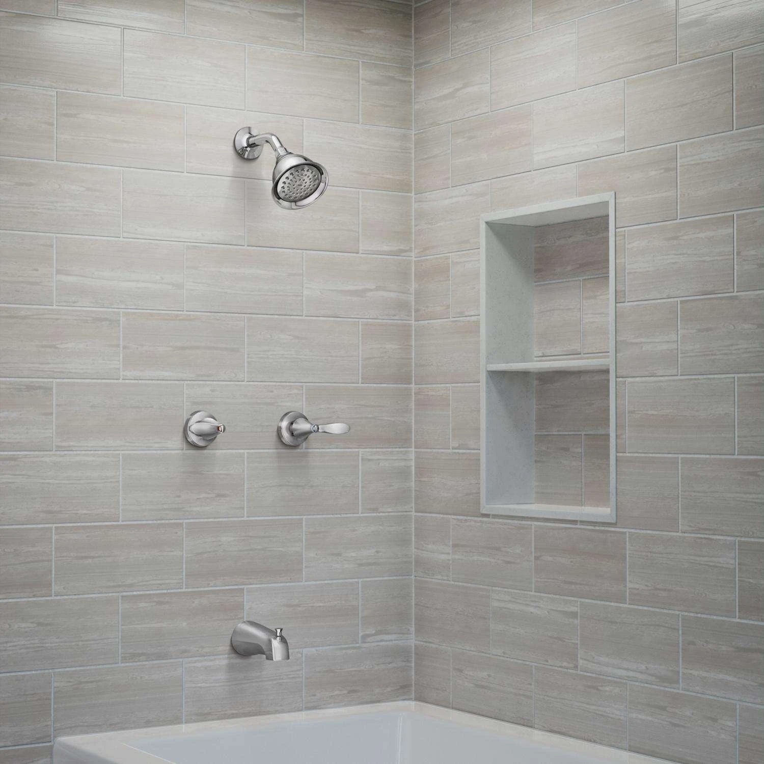 Moen Adler 2-Handle Chrome Tub And Shower Faucet 3 Moen Adler 2-Handle Chrome Tub And Shower Faucet - Image 3