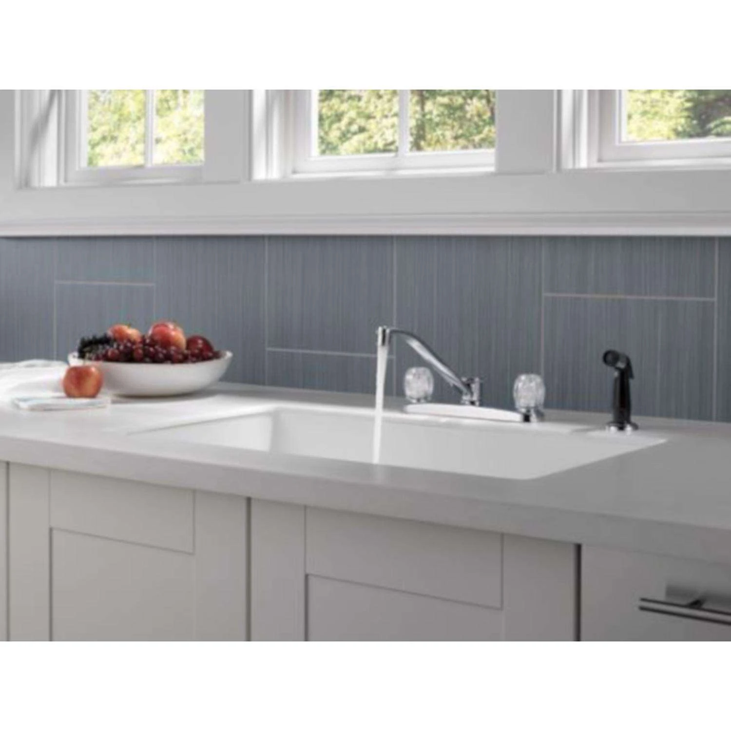 Peerless Two Handle Chrome Kitchen Faucet Side Sprayer Included 6 Peerless Two Handle Chrome Kitchen Faucet Side Sprayer Included - Image 6