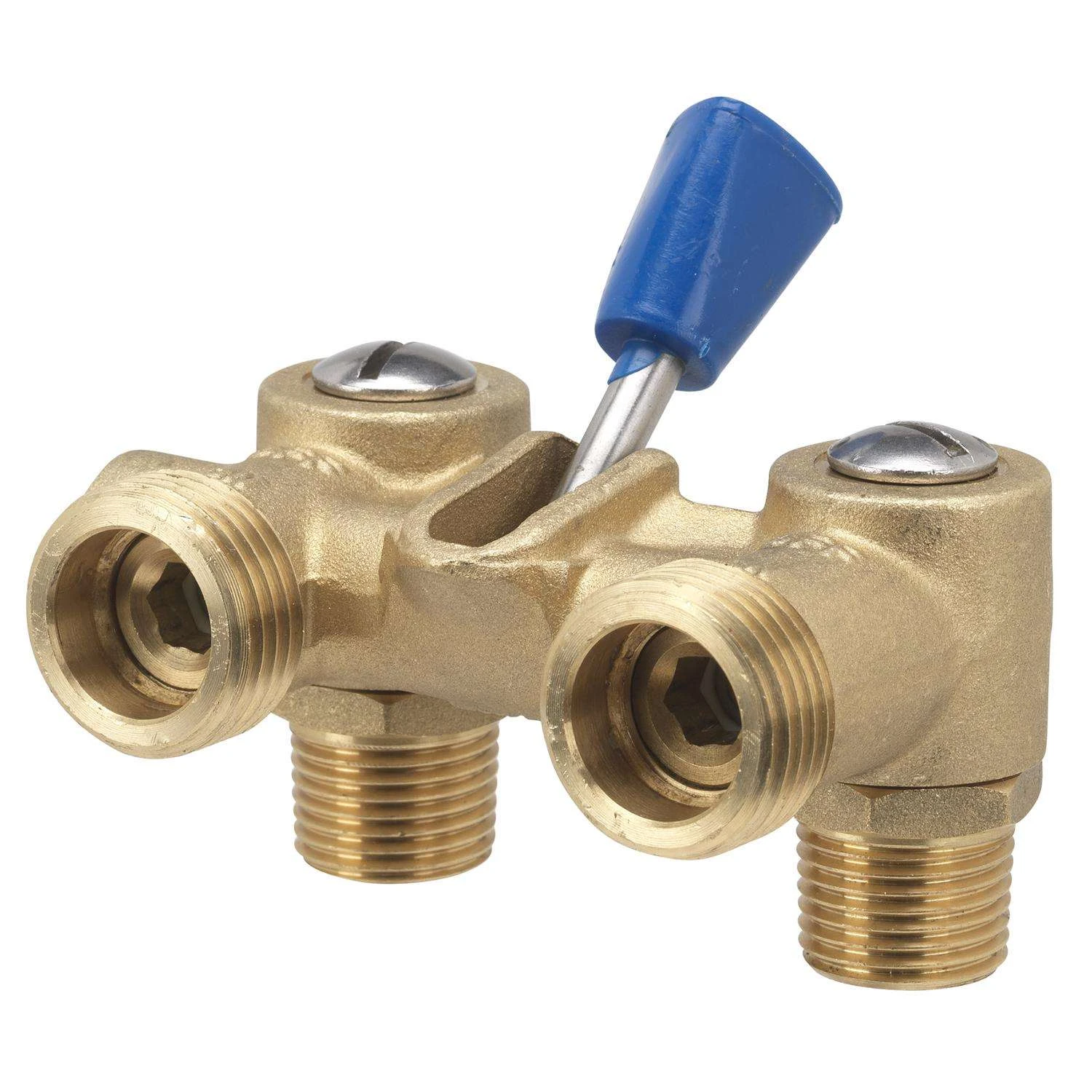 Homewerks 1/2 In. MPT X 3/4 In. MHT Brass Dual Washing Machine Shut-Off Valve 1 Homewerks 1/2 In. MPT X 3/4 In. MHT Brass Dual Washing Machine Shut-Off Valve