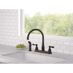 Delta Windemere Two Handle Oil Rubbed Bronze Kitchen Faucet Side Sprayer Included -ACE Shop 6655fd3b 27bf 4e72 aa95 26c05244dfee