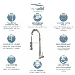 Transolid Cuisine Pro One Handle Stainless Steel Pull-Out Kitchen Faucet 16 Transolid Cuisine Pro One Handle Stainless Steel Pull-Out Kitchen Faucet -ACE Shop 6af11ee2 27a1 4883 aa54 0ecfedda553a