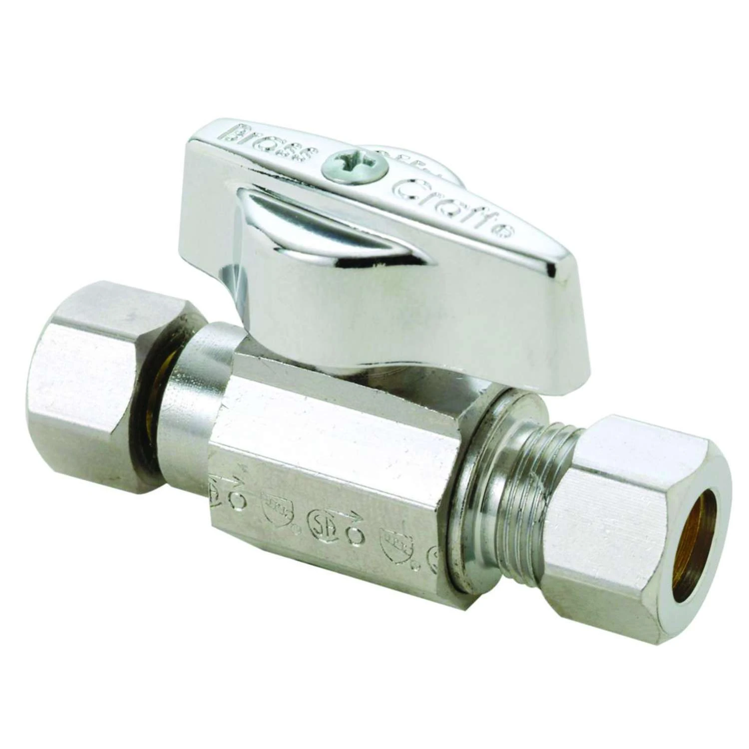 BrassCraft 3/8 In. Brass Compression Ball Valve 1 BrassCraft 3/8 In. Brass Compression Ball Valve