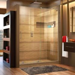 DreamLine Mirage-X 72 In. H X 56-60 In. W Brushed Nickel Frameless Shower Door