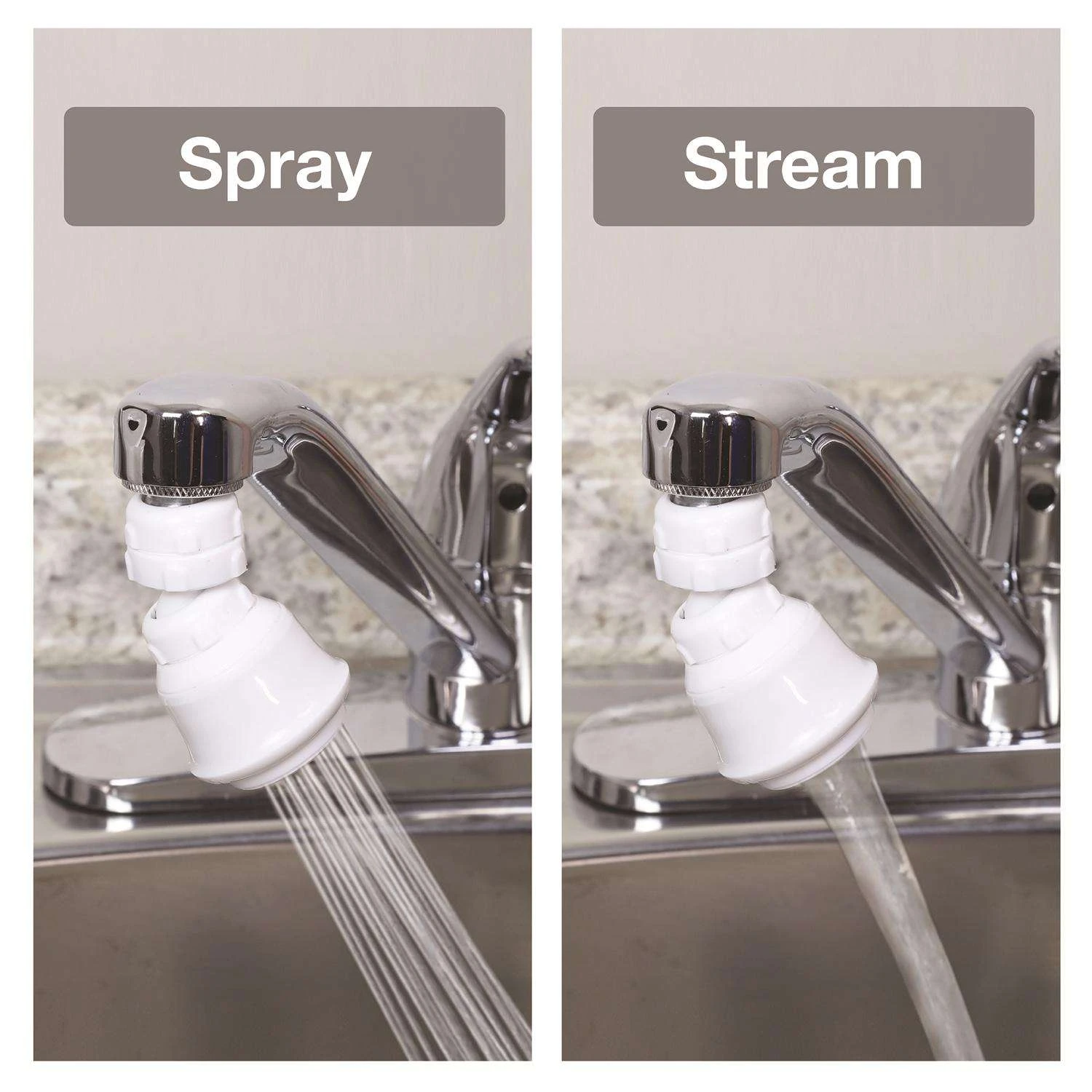 Danco Dual Thread 15/16 In.- 27M X 55/64 In.-27F White Swivel Sprayrator 2 Danco Dual Thread 15/16 In.- 27M X 55/64 In.-27F White Swivel Sprayrator - Image 2