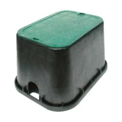 NDS 16 In. W X 12-1/4 In. H Rectangular Valve Box With Overlapping Cover Black/Green