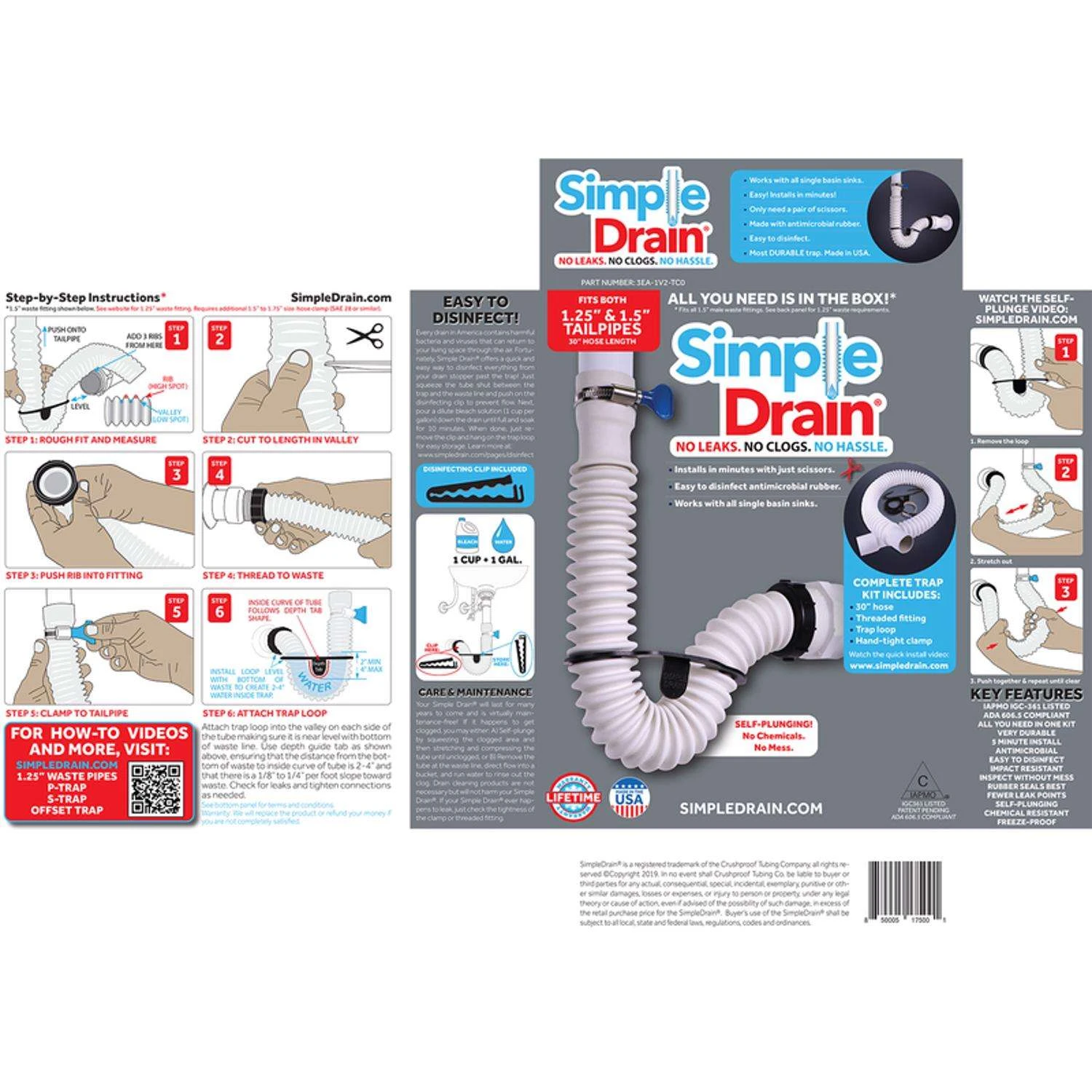 Simple Drain Rubber Sink Drain Kit 2 Simple Drain Rubber Sink Drain Kit - Image 2