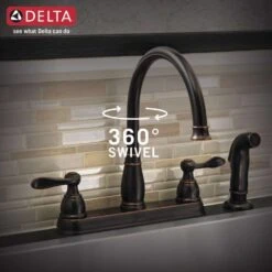 Delta Windemere Two Handle Oil Rubbed Bronze Kitchen Faucet Side Sprayer Included -ACE Shop 764643f1 6a42 49ab b626 ec92ff2df3b4