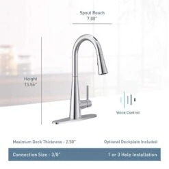 Moen Sleek One Handle Stainless Steel Motion Sensing Pull-Down Kitchen Faucet Smart 15 Moen Sleek One Handle Stainless Steel Motion Sensing Pull-Down Kitchen Faucet Smart -ACE Shop 76d335b5 5615 4009 a44d 07148d820ed0