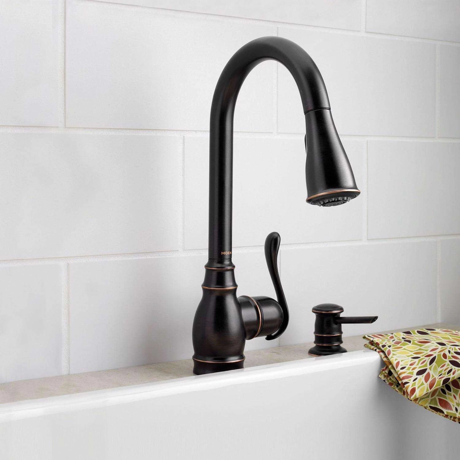 Moen Anabelle One Handle Bronze Pull-Down Kitchen Faucet 2 Moen Anabelle One Handle Bronze Pull-Down Kitchen Faucet - Image 2
