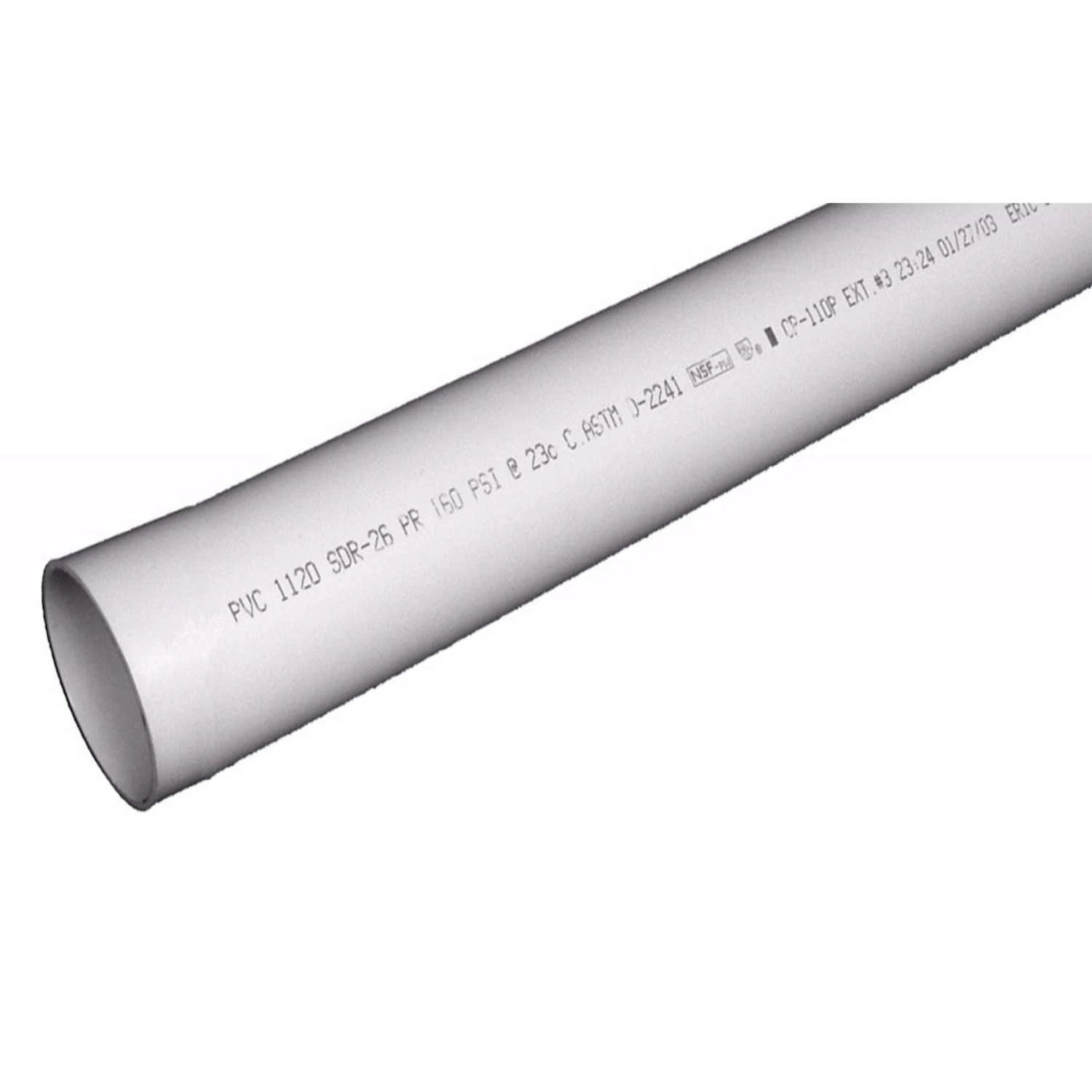 Charlotte Pipe SDR26 PVC Pressure Pipe 1-1/2 In. D X 10 Ft. L Plain End 160 Psi 1 Charlotte Pipe SDR26 PVC Pressure Pipe 1-1/2 In. D X 10 Ft. L Plain End 160 Psi